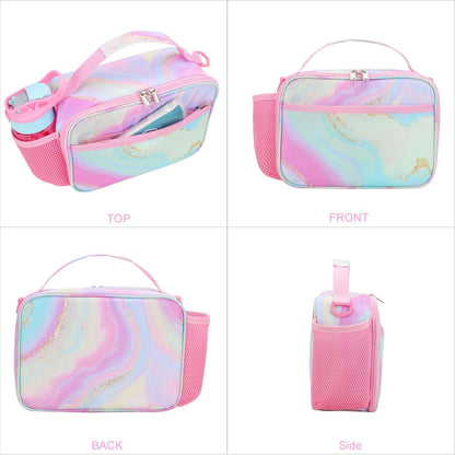 RHCPFOVR Kids Initial Lunch Bag - Insulated Lunch Box for Boys Girls,Washable Lunch Bag and Reusable Toddler Leak-proof Lunchbox for School and Daycare - Colors B