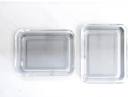 DURA LIVING 4-Piece Glass Food Storage Container (2 Containers + 2 Lids) | 6.55-Cup Rectangular, Leakproof | Microwave, Freezer, Oven & Dishwasher Safe | Ideal for Meal Prep & Pantry Organization
