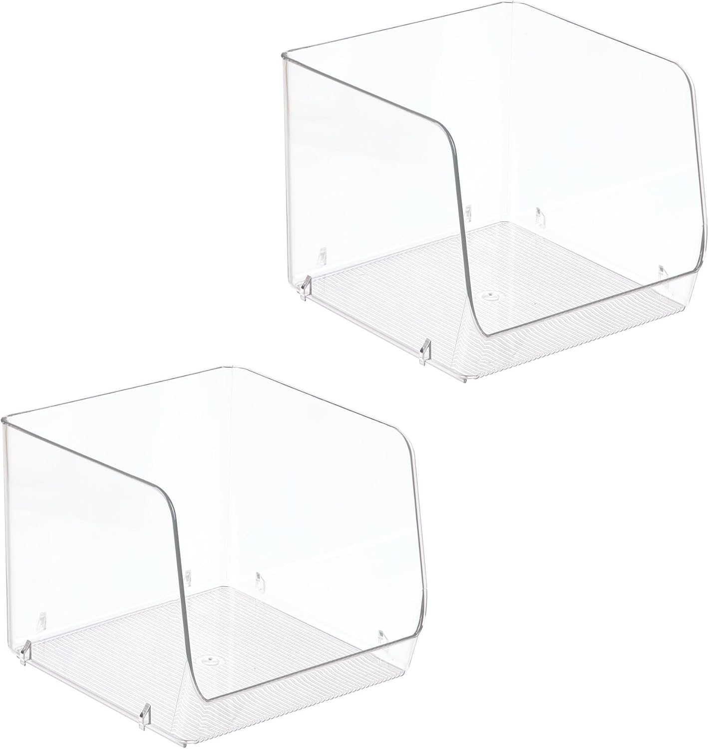 iDesign Open-Front Storage Bin - All-Purpose Bin for Kitchen, Bathroom, or Office - Clear - Made in USA