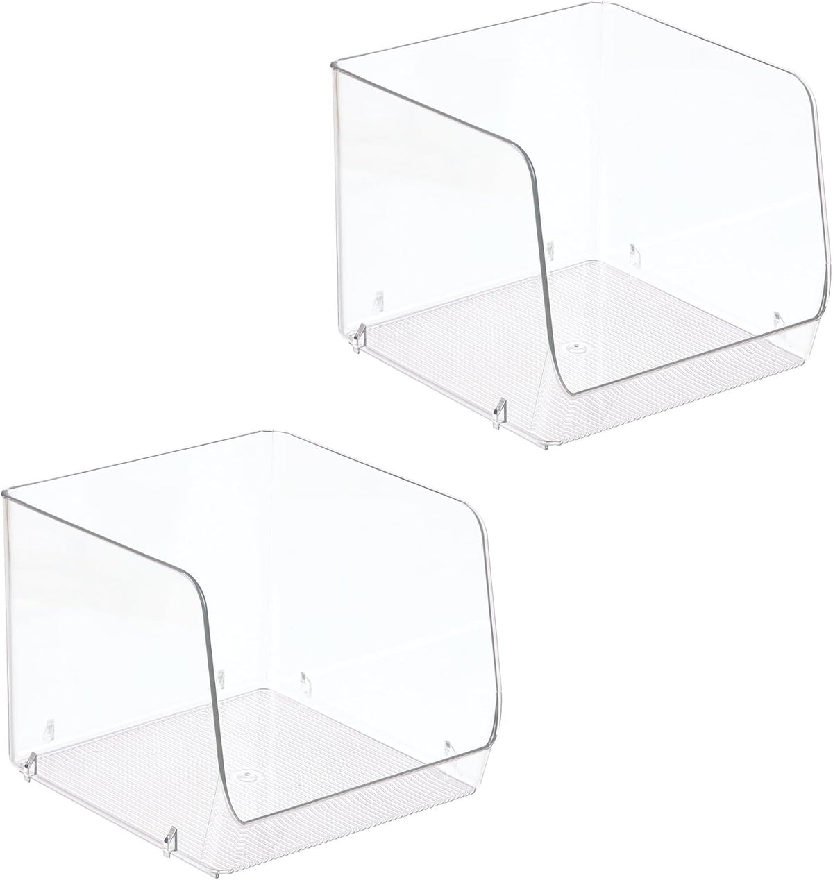 iDesign Open-Front Storage Bin - All-Purpose Bin for Kitchen, Bathroom, or Office - Clear - Made in USA