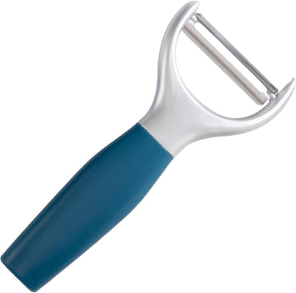 OOU Garlic Press, Stainless Steel Garlic Mincer with Premium Zinc Alloy Construction, Easy-Squeeze Ergonomic TPE Non-Slip Grip Handles, Reverse Cleaning Bumps and Dishwasher Safe Design, Blue