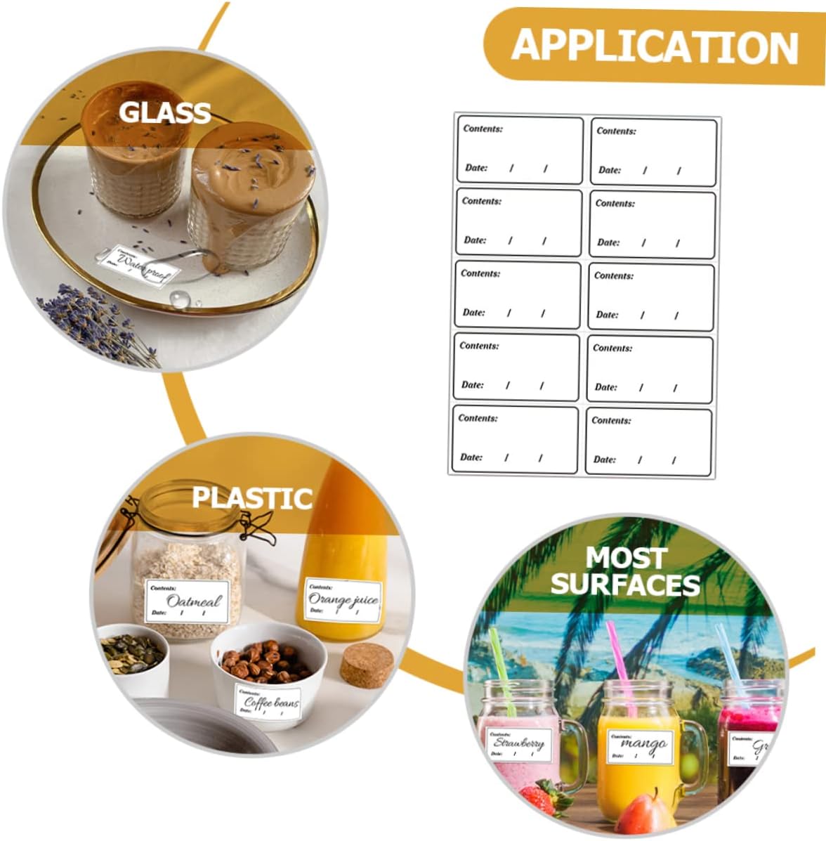 DOITOOL 400pcs Food Date Labels Stickers for Containers Refrigerator Freezer Pantry