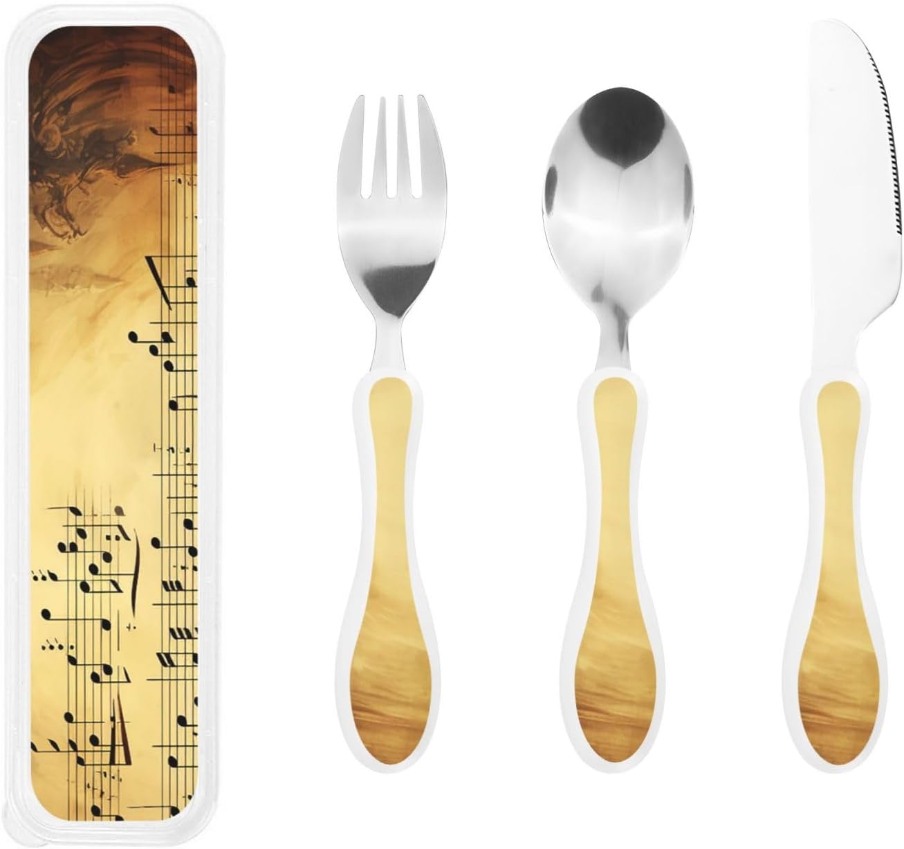 3-Piece Kids Silverware Set With Storage Case, Stainless Steel Reusable Children Safe Knife Spoon Fork Set Samurai Children Flatware Set For Kids Lunch Box