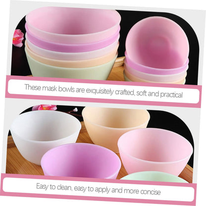 Didiseaon Silicone Mask Mixing Bowl Set 5pcs Facial Mask Mixing Bowl Spa Supplies Non-slip Easy to Clean