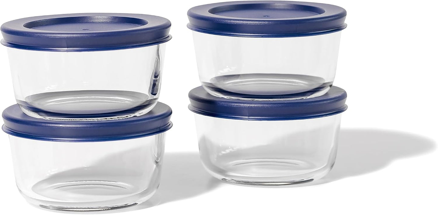 6-Piece Glass Food Storage Containers Set (3 Containers + 3 BPA-Free Lids) | 2-Cup, Leakproof | Microwave, Freezer, Oven & Dishwasher Safe | Ideal for Meal Prep & Pantry Organization, Pistachio