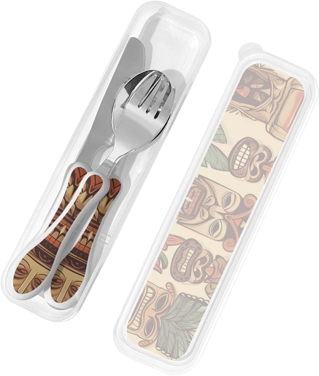 3-Piece Kids Silverware Set With Storage Case, Stainless Steel Reusable Children Safe Knife Spoon Fork Set Ocean Sea Animal Shark Children Flatware Set For Kids Lunch Box