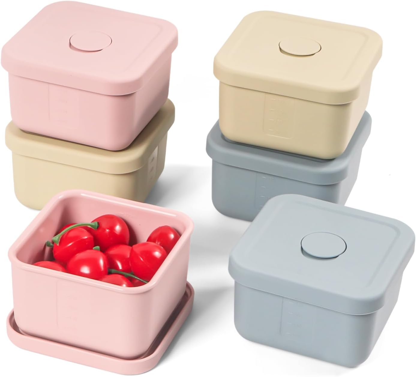 3 PCS Silicone Food Storage Containers with Lids，BPA Free Reusable Silicone Storage Containers for Food Freezer Containers Freezer Dishwasher Safe（24oz,10oz,4oz）