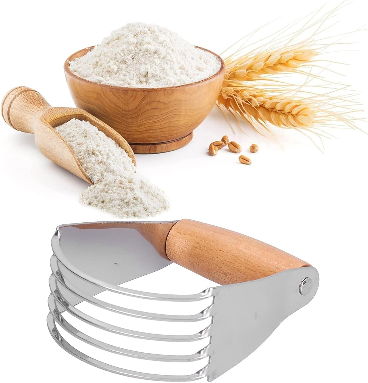Pastry Blender 5-Blade Stainless Steel, Soft Grip Handle