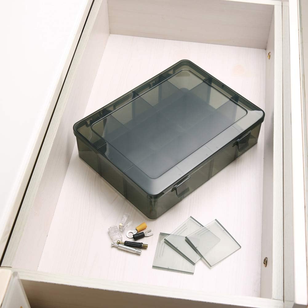 Vidifor 9 Grids Art Craft Supply Organizer Storage Containers, Compartment Storage Box with Removable Dividers for Jewelry, Beads, Buttons, Small Parts