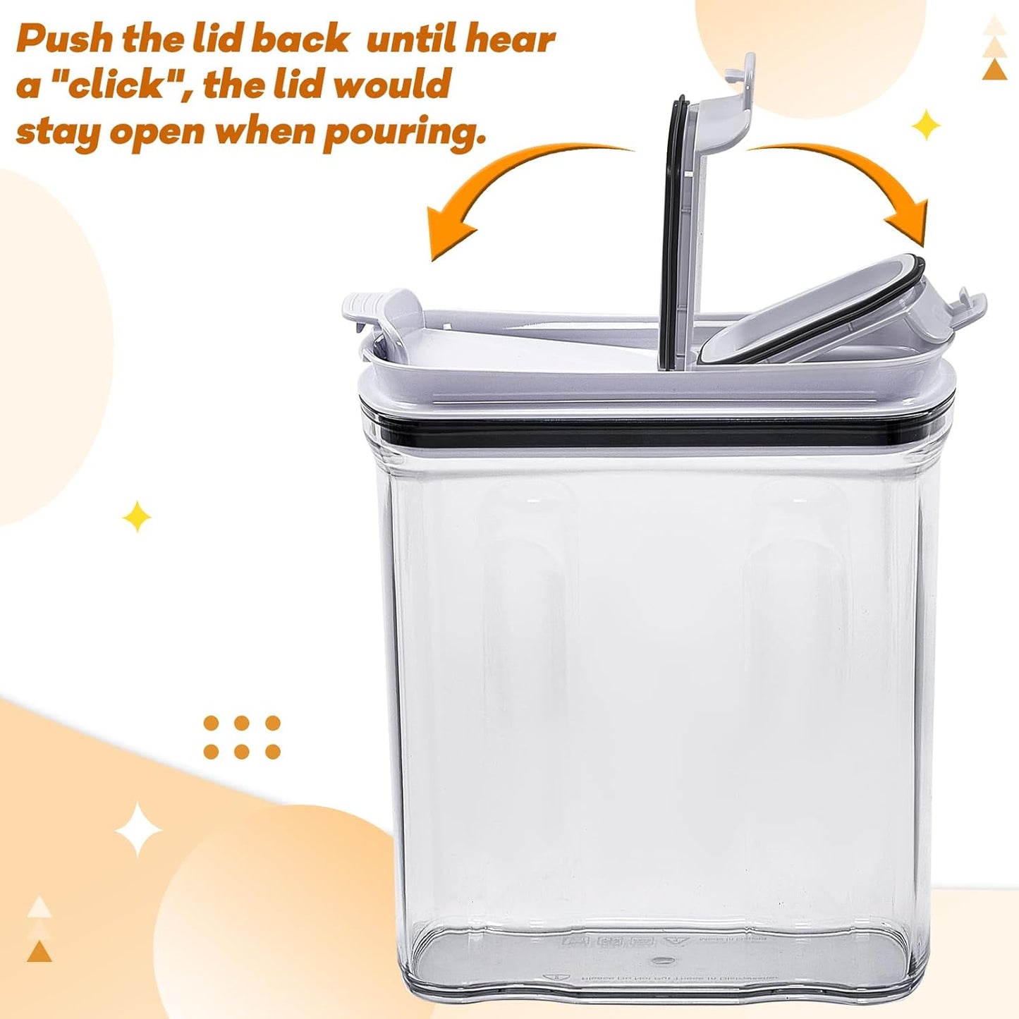 Food Dispenser Set, Airtight Food Storage Container with Lid 1.5L,2PCS BPA-FREE Plastic Pantry Organization Canisters for Nuts Quinoa Coffee and More Dry Food in Kitchen