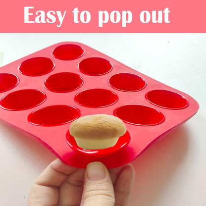 saphe Silicone Muffin Pans for Baking, 7 Cups Air Freyer Cupcake Pan, Nonstick Silicone Muffin molds for for Baking Egg Bite, Muffins, Tart, Cupcake and Quiche, 2 Packs (7 cups)
