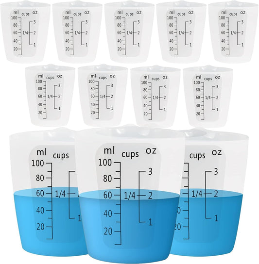 Creahaus Silicone Measuring Cups Tool Kit for Resin, Non-Stick 250 & 100ml Epoxy Mixing Cups, Reusable Resin Supplies with Silicone Mat, Stir Sticks, Pipettes, Cups for Molds, Jewelry Making