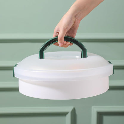 10 Inch Portable Pie Carrier with Lid and Tray 3-In-1 Round Cupcake Container Egg Holder Muffin Tart Cookie Keeper Food