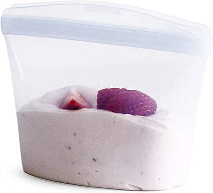 Stasher Premium Reusable Silicone Food Storage Bags, 2-Pack, Clear