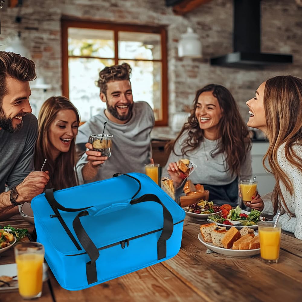 Bodaon Insulated Casserole Carrier Bag, Fits 9x13 and 11x15 Inch Baking Dish with Lid, Casserole Carriers for Hot or Cold Food for Transport, Thermal Lasagna Potluck Warmer Travel Tote, Black