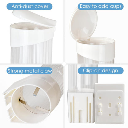 Cup Dispenser Water Dispenser Cup Holder Pull Type Paper Automatic Remover 7oz - 12oz Cone or Flat Bottom Cups for Home Office Hospital (Black, Large)