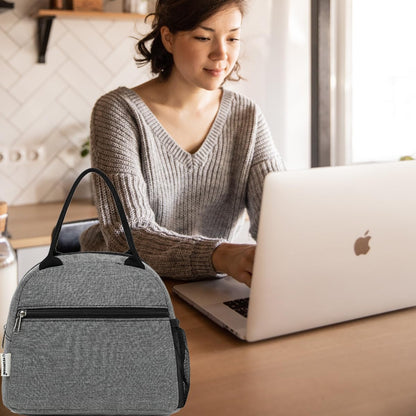 GYEUKHAM Lunch Bag Women, Lunch Box for Adult Men Kids Girls, Small Cute Lunchbox Tote Large Capacity Insulated Lunch Container Cooler for Work School Picnic Travel, Black White Stripes