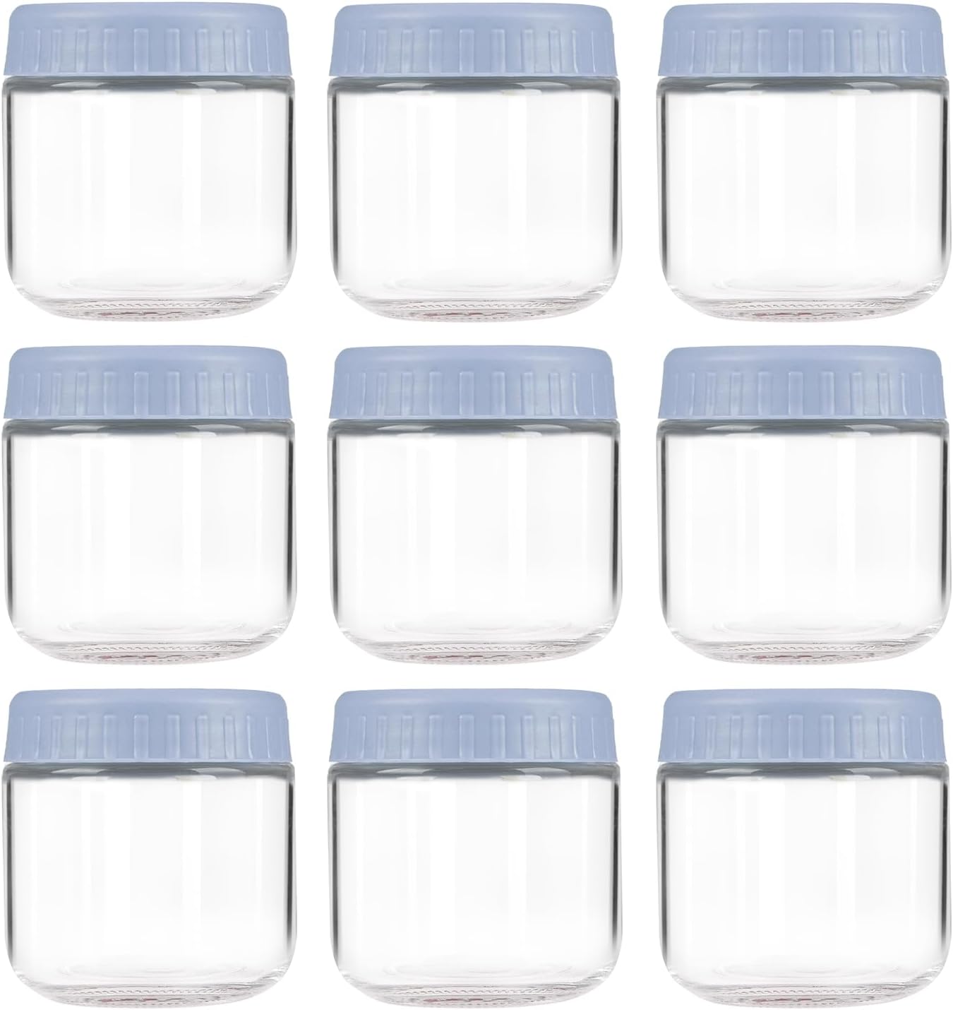 Overnight Oats Containers with Lids, 10oz Wide Mouth Mason Jars with Lids, 9 Pack Glass Jars with Airtight lid for Chia Pudding Yogurt Salad, Meal Prer Oatmeal Jars, Pink