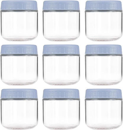Overnight Oats Containers with Lids, 10oz Wide Mouth Mason Jars with Lids, 9 Pack Glass Jars with Airtight lid for Chia Pudding Yogurt Salad, Meal Prer Oatmeal Jars, Pink