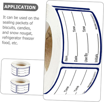 2rolls Writable Food Date Sticker Labels Adhesive Food Storage Stickers for Containers Easy to Peel for Home Office Restaurant Organization Clean Without