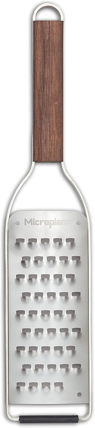 Microplane Master Series Wood Handle Stainless Steel Frame Extra Coarse Blade Cheese Grater