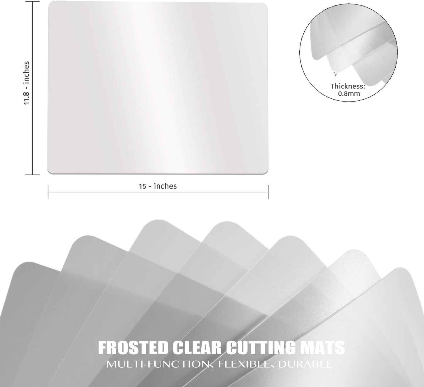 Fotouzy Flexible Plastic Cutting Boards for Kitchen, 4 Translucent Colors Cutting Mats 15 x 12 In, BPA-Free, Non-Porous, Dishwasher Safe, Set of 4