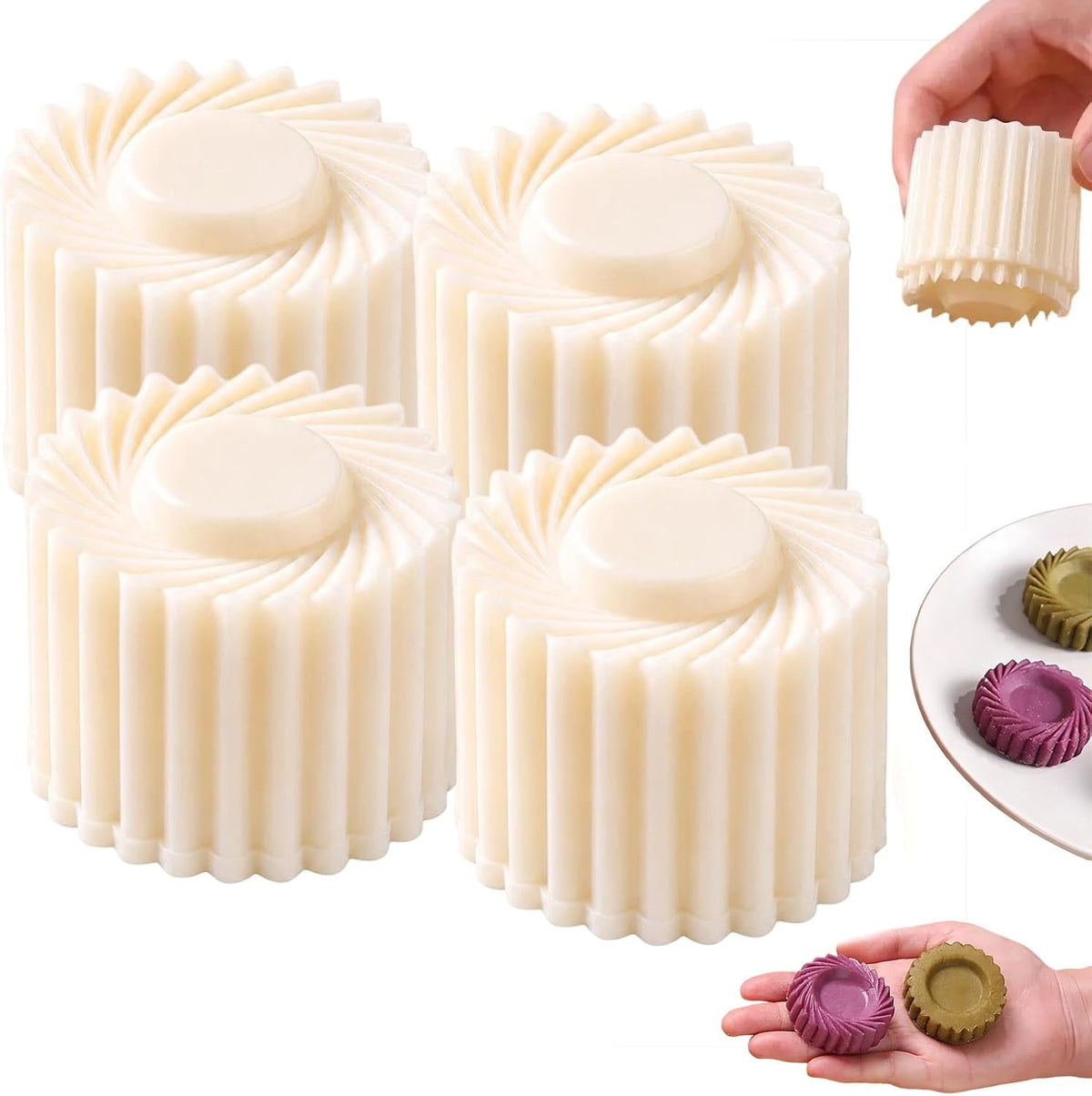 Cookie Press, 2-in-1 Moon Cake Mold Press, Sunflower Cookie Shaper