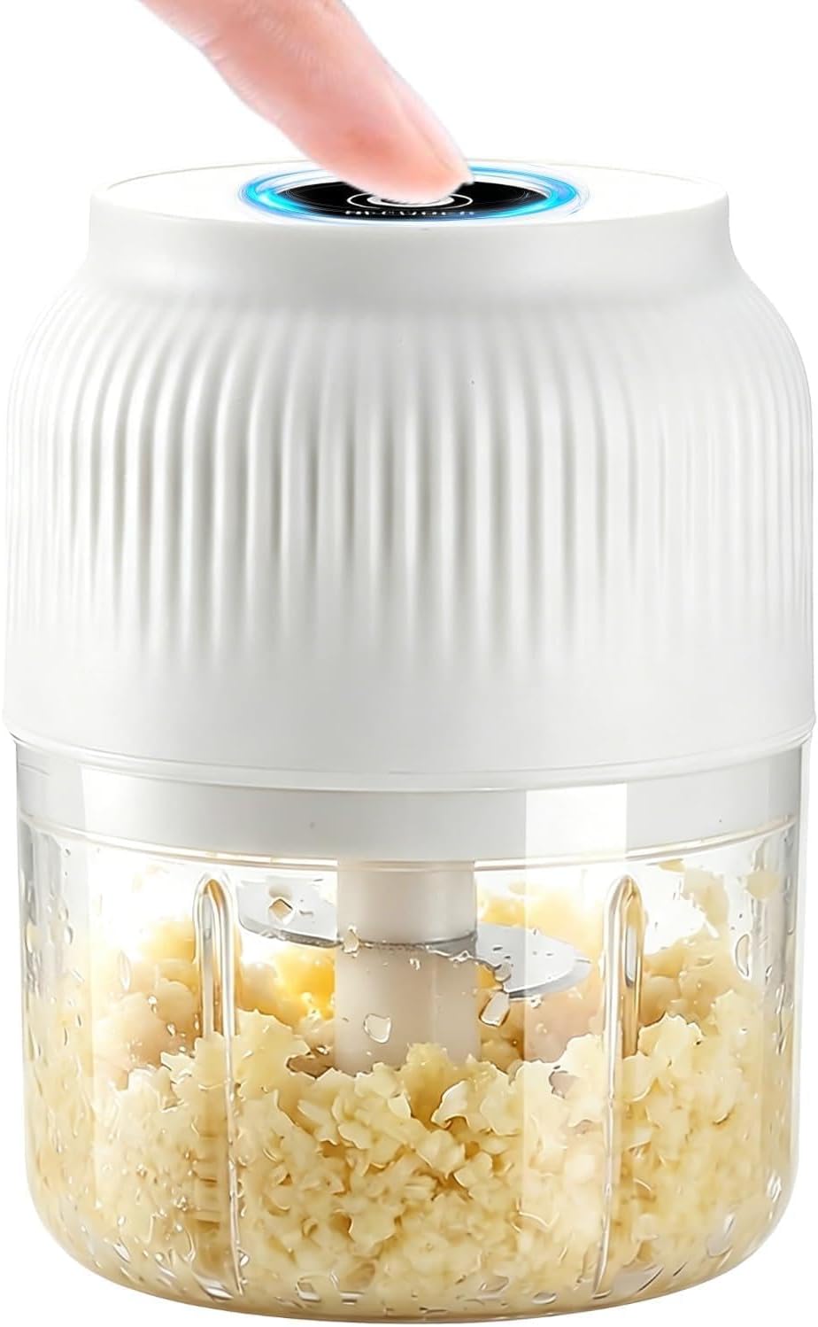 Electric Garlic Chopper, 2026 New Mini Food Processor & Food Chopper for Kitchen, Portable Cordless Garlic Mincer with 6 Stainless Steel Blades, Small Vegetable Chopper for Onion Salad (400ML Blue)
