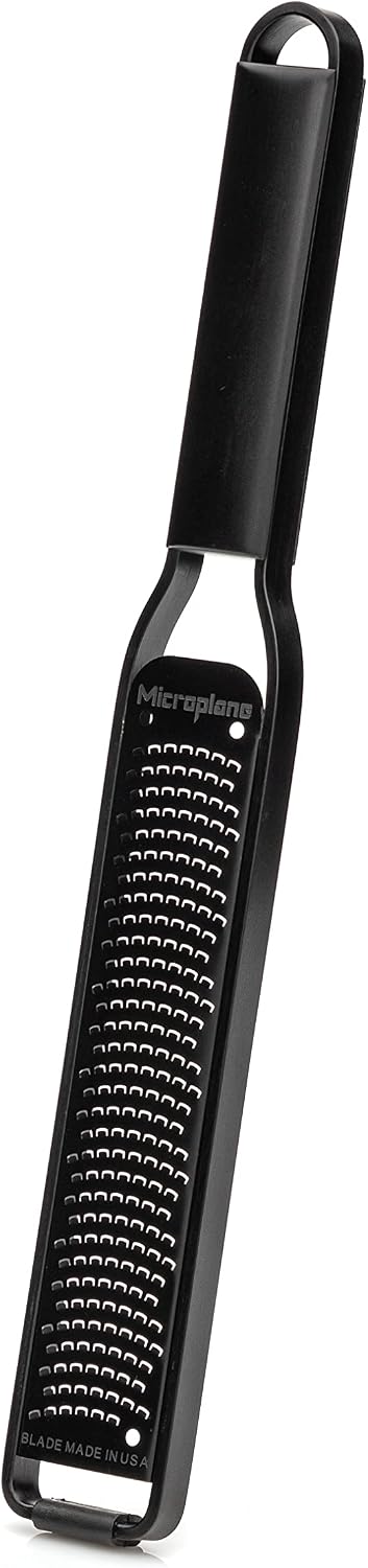 Microplane Kitchen Zester Grater with a Stainless-Steel Blade - Made in USA, for citrus, parmesan, ginger, chocolate & nutmeg from the Black Sheep Series