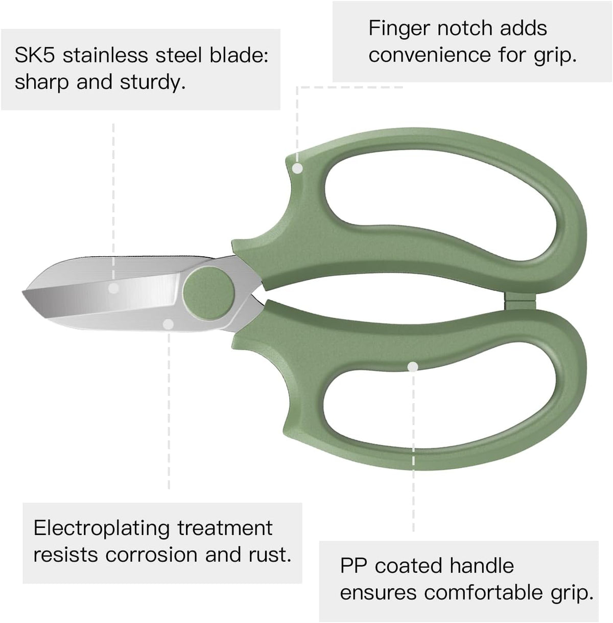 Housolution Flower Scissors, Premium Steel Garden Pruning Shears, Pink