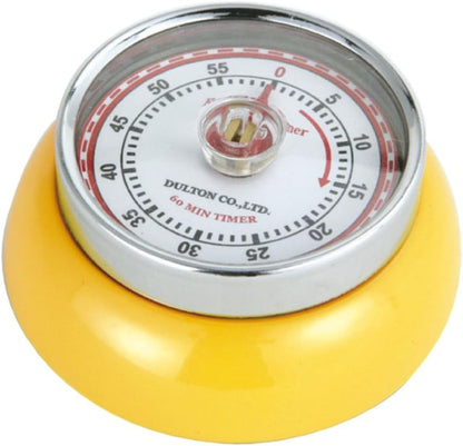 Zassenhaus Magnetic Retro Kitchen Timer, Classic Mechanical Cooking Timer (Yellow)