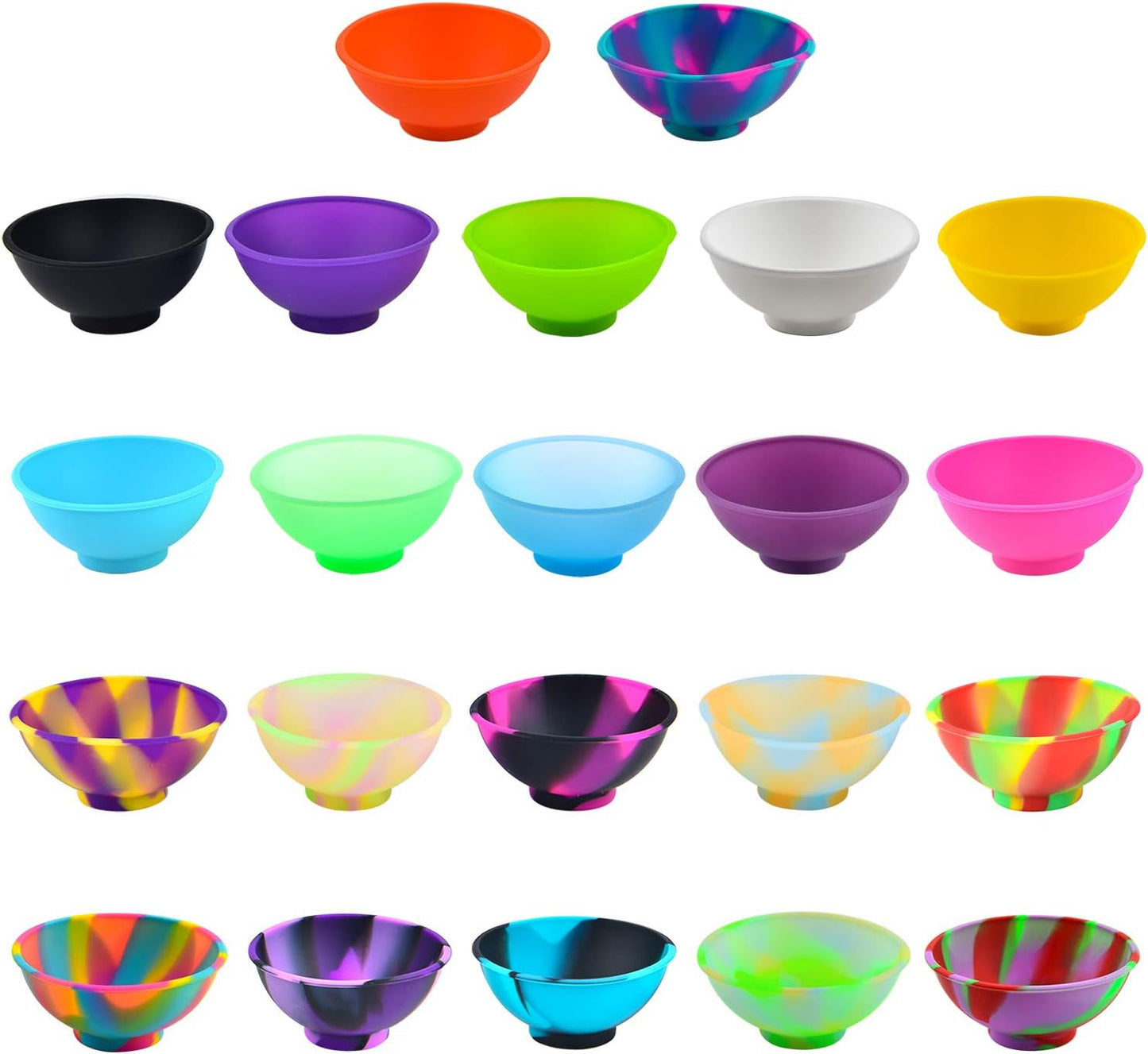 Coopay 22 Pieces Mini Silicone Pinch Bowls Colorful Heat Resistant Snack Prep and Serve Bowls, Unbreakable, Flexible, 1.75 Oz
