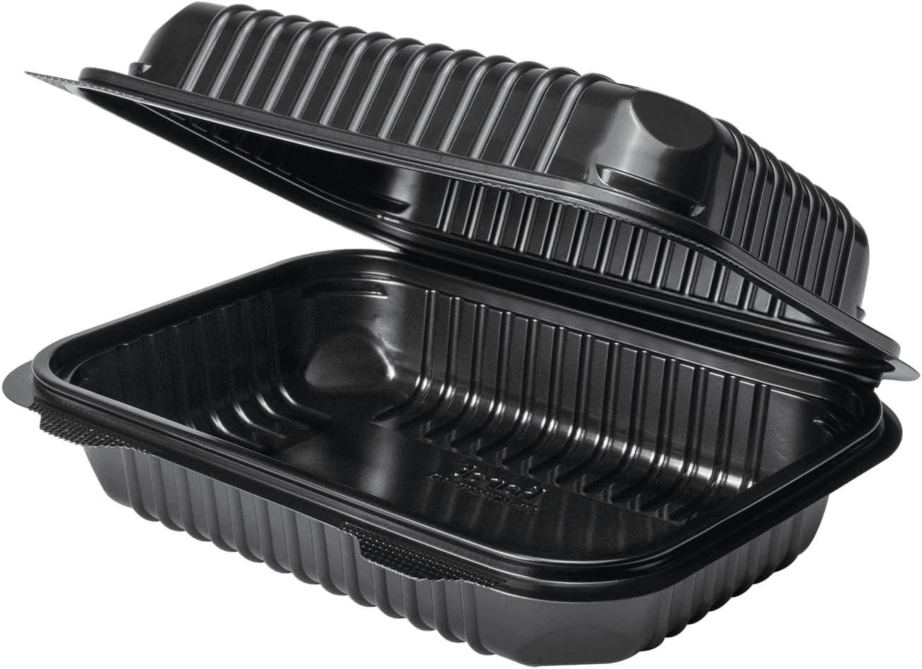 Karat FP-HC99PP-3CU 9"X 9" PP Hinged Containers 3 Compartment - (Case of 200)