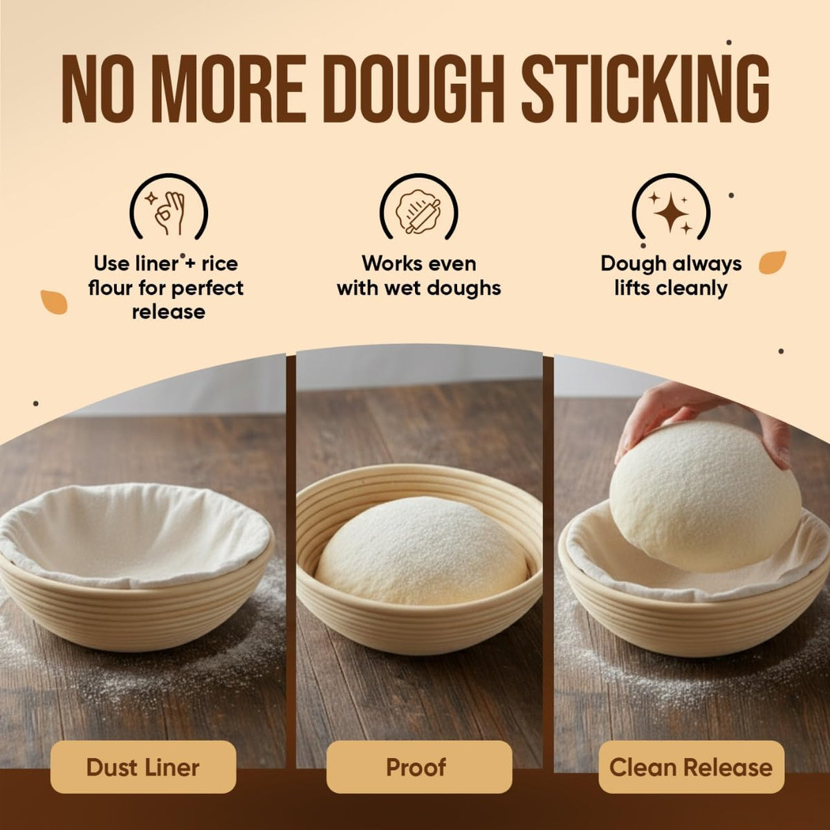 Banneton Bread Proofing Basket Set, 2 x Round 9 Inch Bread Proofing Baskets