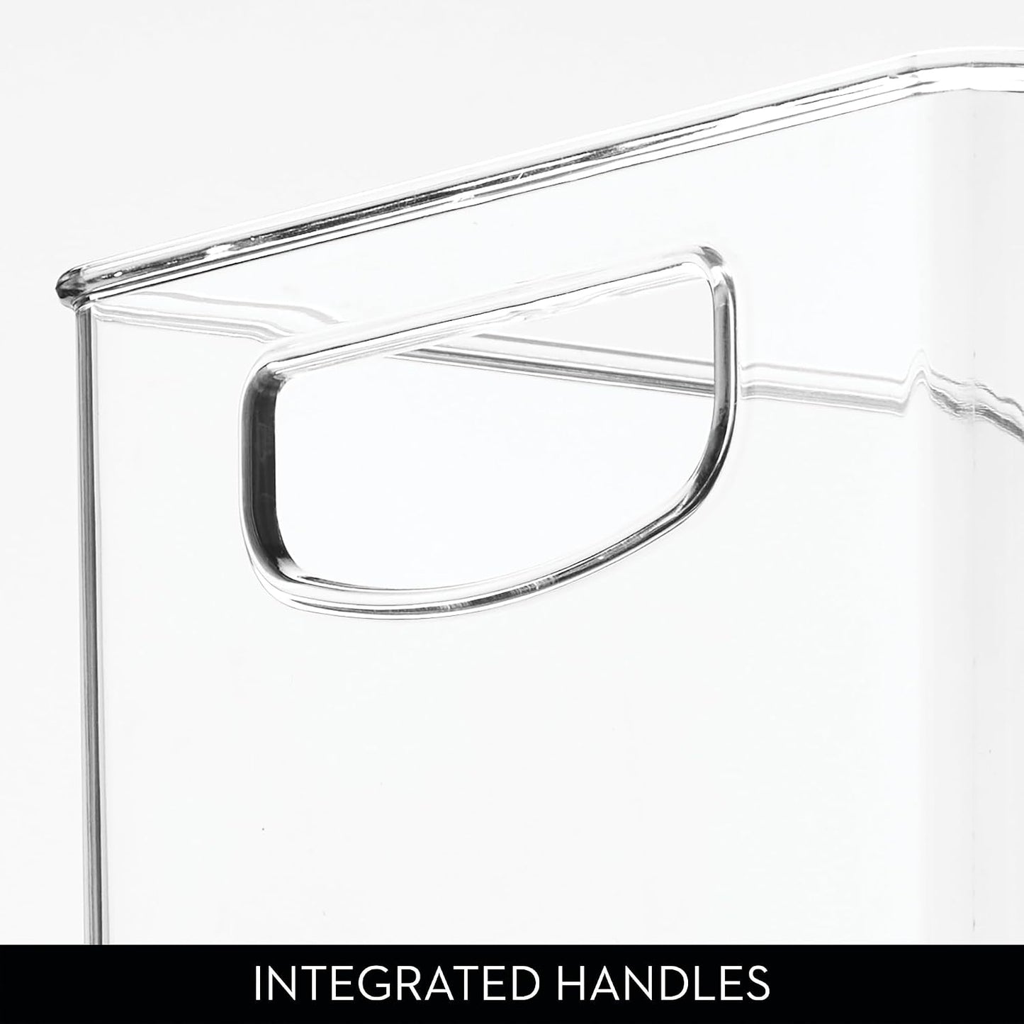 iDesign Stackable Pantry Bins with Handles, 4 Small and 4 Medium Bins, 8 Pack, Clear, Made in USA
