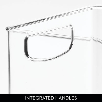 iDesign Stackable Pantry Bins with Handles, 4 Small and 4 Medium Bins, 8 Pack, Clear, Made in USA