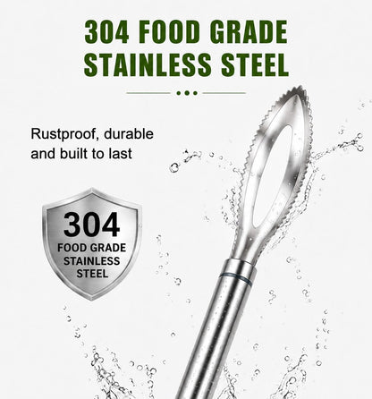 2-Pack Large Fish Scraper, 304 Stainless Steel Fish Scaler, Non-Slip Handle