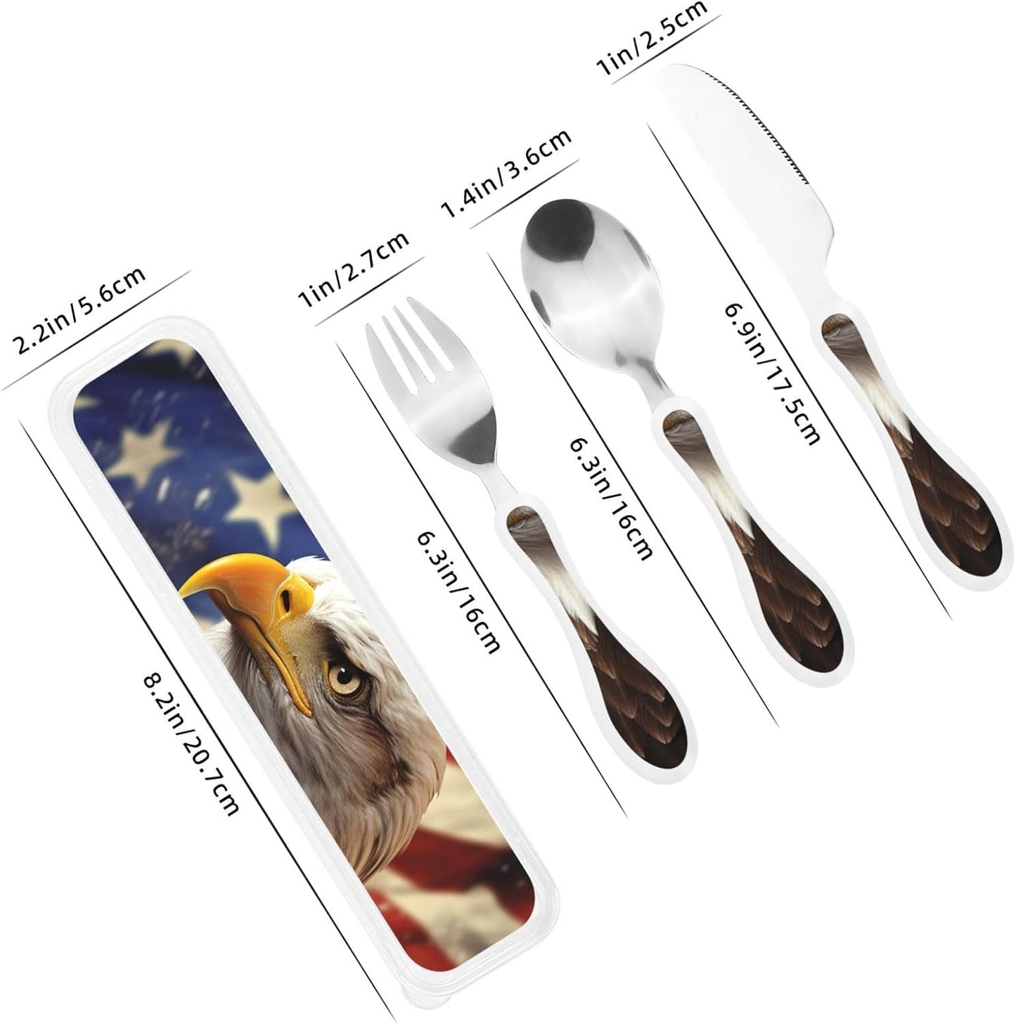 3-Piece Kids Silverware Set With Storage Case, Stainless Steel Reusable Children Safe Knife Spoon Fork Set Astronaut Cat Fish Children Flatware Set For Kids Lunch Box