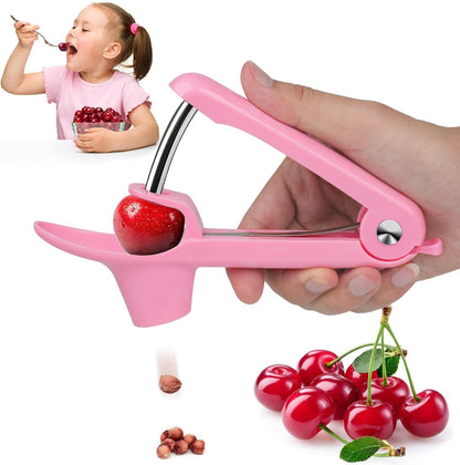 Cherry Pitter Tool,Cherry Pitter Cherry Stone Remover Tool for Making Cherry Jam Cherries Corer Pitter Tool，Cherry Pitter Olive Pitter with Space-Saving Lock Design, Black