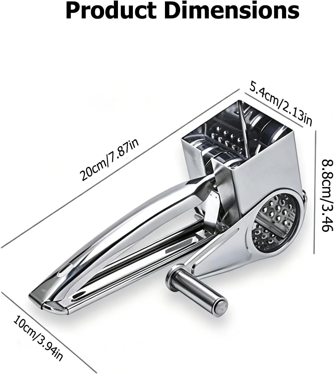 Rotary Cheese Grater, Hand Crank Shredder for Parmesan & Nuts