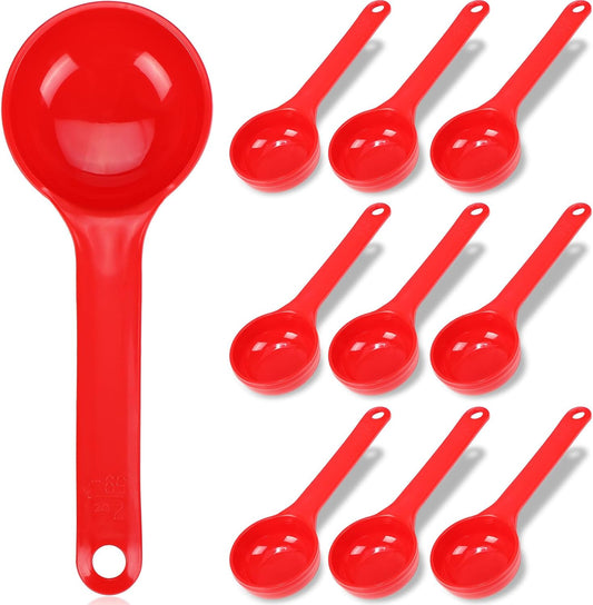 Teenyyou 10 Pcs 2 oz Foodservice Products Spoons with Short Handle, Red