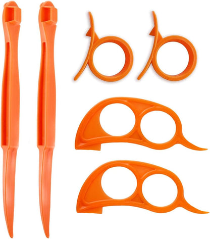 Orange Citrus Peelers, Cosmer Set of 15 Plastic Easy Slicer Cutter Peeler Remover Opener Kitchen Accessories Knife Cooking Tool Kitchen Gadgets (Set A)