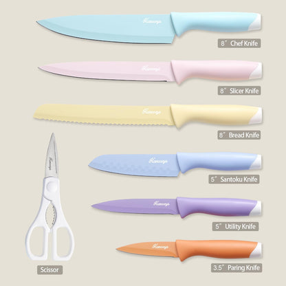 Kitchen Knife Set, 13 PCS Knives Set with 6 Blade Guards