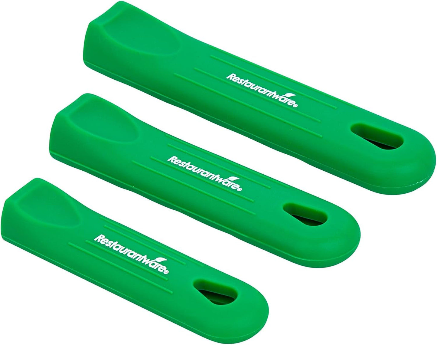 Restaurantware Silicone Pan Handle Cover Set 1-Count Heat-Resistant Removable Pan Handle Grips, Ergonomic Non-Slip Green Handle Protectors for Fry Pans and Sauce Pans