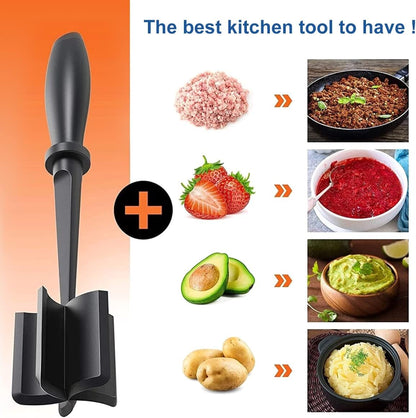 Meat Chopper with 5 Curved Nylon Blades