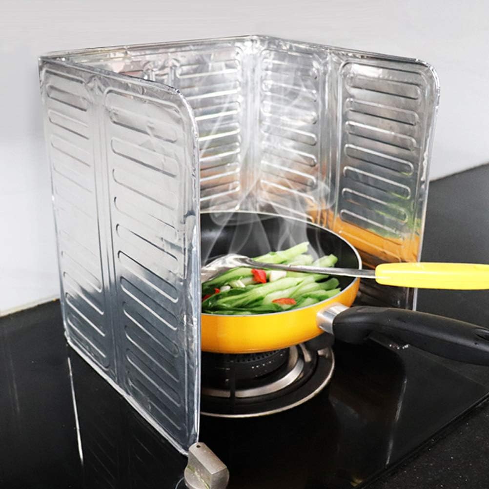 3 Sided Splatter Guard, Kitchen Splatter Guard Oil Splatter Screens for Frying Oil Insulation Board Nonstick Oil Splatter Guard Stove Heat Insulation Board for Cooking