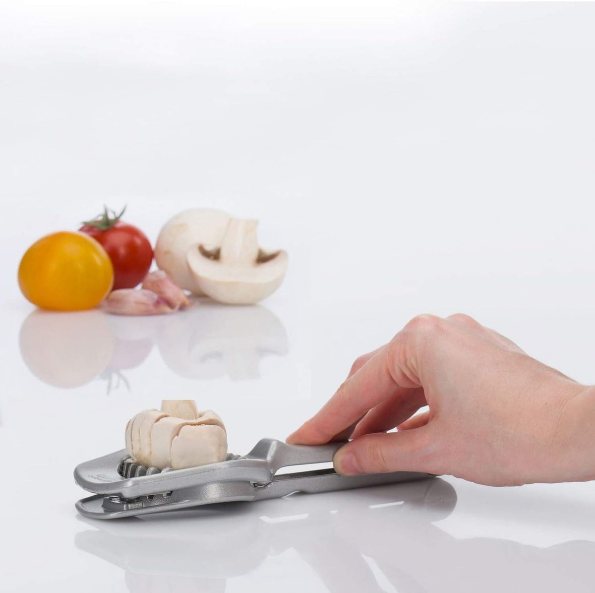 Westmark Mushroom & Egg Slicer – Heavy-Duty Aluminum Cutter with 7 Stainless Steel Blades for Even Slices, Multi-Purpose Food Slicer for Mushrooms, Eggs, Strawberries & Kiwi, Kitchen Essentials