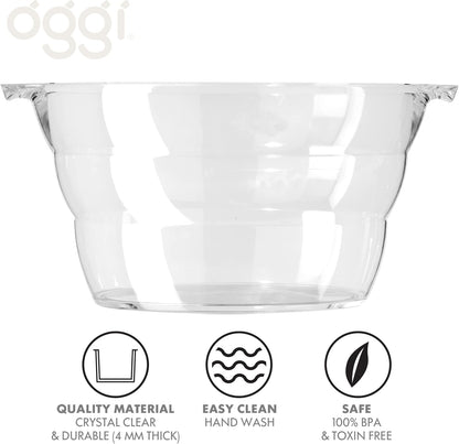 Oggi Insulated Ice Bucket, 4 Quart / 3.8 L, Stainless Steel, Black.