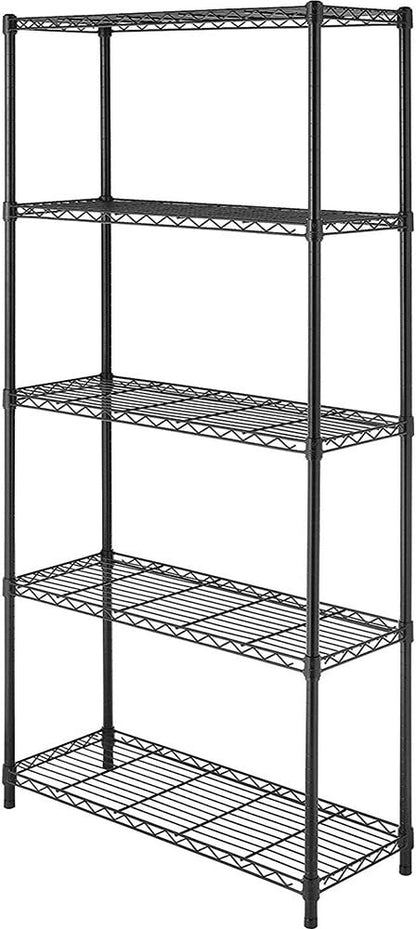 Whitmor 2-Wire Shelving Unit, Metal Storage Shelves, Stacking Shelf with Basket, Easy Assembly Home Organizer for Pantry, Kitchen, Garage, Plant