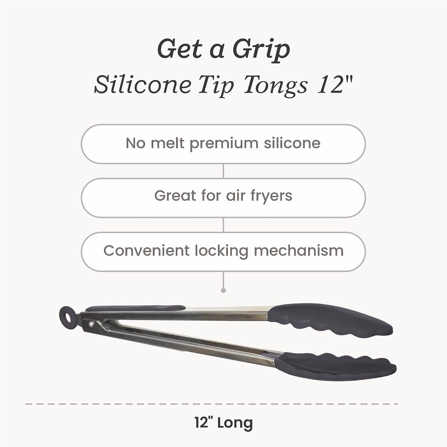 StarPack Premium Silicone Kitchen Tongs Set of 2 (9-Inch & 12-Inch) - Stainless Steel with Non-Stick Silicone Tips, High Heat Resistant to 480°F, For Cooking, Serving, Grill, BBQ & Salad (Cherry Red)